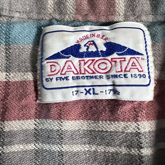 Lot of 3 Vintage Pearl Snap Button Ups Mens XL Plaid Distressed Holes Dakota - Picture 2 of 16